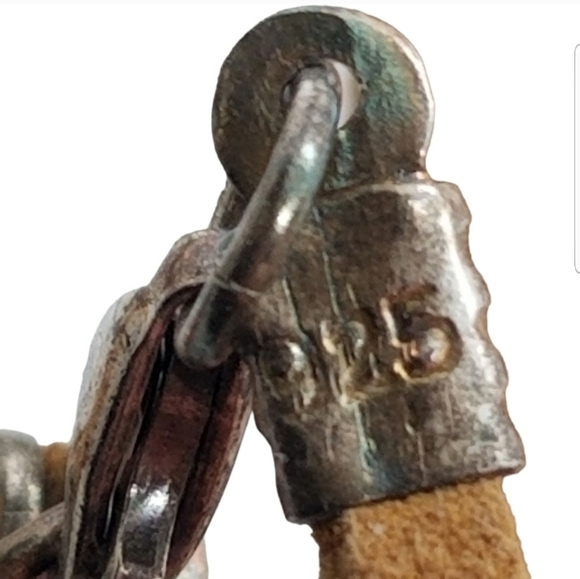 VINTAGE WOOD, FAUX PEARL & DISK BEAD NECKLACE WITH STERLING SILVER HARDWARE - Picture 6 of 6